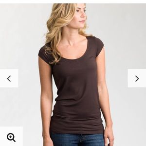 Au Fait Mama maternity and nursing top, Size XS. Chocolate Brown.